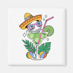 Aimant Golf Margarita Sombrero Tropical Funny Cinco De Ma