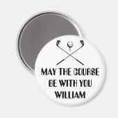 Aimant Golf personnalisé avec nom amusant (Recto/Verso)