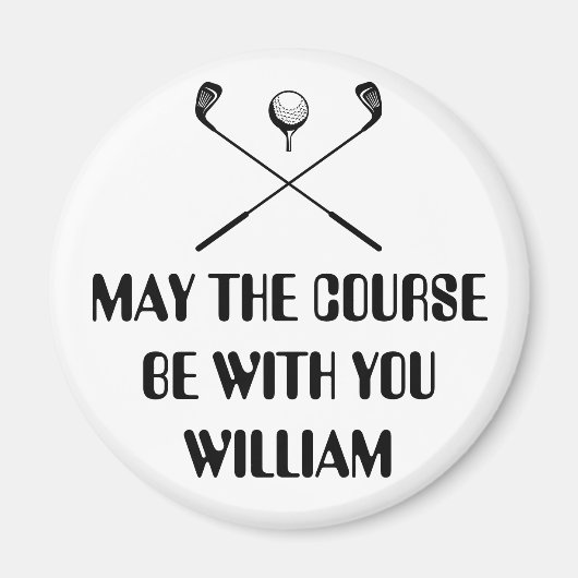 Aimant Golf personnalisé avec nom amusant (Devant)