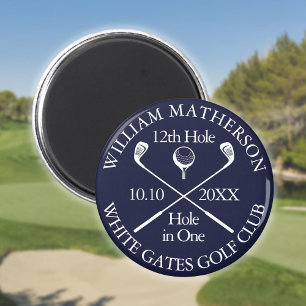 Aimant Golf trou en un personnalisé bleu marine