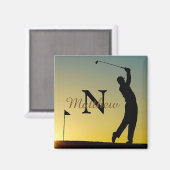 Aimant Golfer at Sunset Personalized (Recto/Verso)