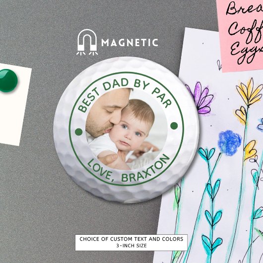 Aimant Golfer BEST DAD BY PAR PAR Photo Personnalisée
