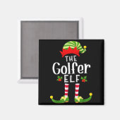 Aimant Golfer Christmas Elf Matching Pajama X-mas Party (Recto/Verso)