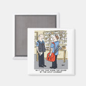 Aimant Golfer Postman aime le dessin sur le golf (Recto/Verso)
