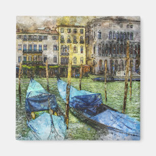 Aimant Gondoles italiennes bleues