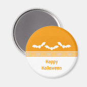 Aimant Gone Batty Halloween Magnet, orange et blanc (Recto/Verso)