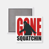Aimant Gone Squatchin - Noir et Rouge (Recto/Verso)