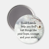 Aimant Good Friends Friendship Citation mignonne Oiseau A (Recto/Verso)