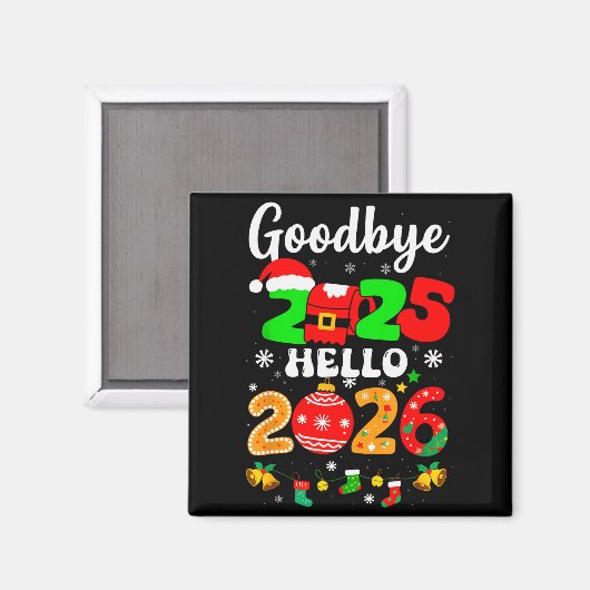 Aimant Goodbye 2025 Hello 2026 Happy New Year's Eve Chris (Recto/Verso)