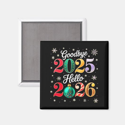 Aimant Goodbye 2025 Hello 2026 Happy New Year's Eve Chris (Recto/Verso)