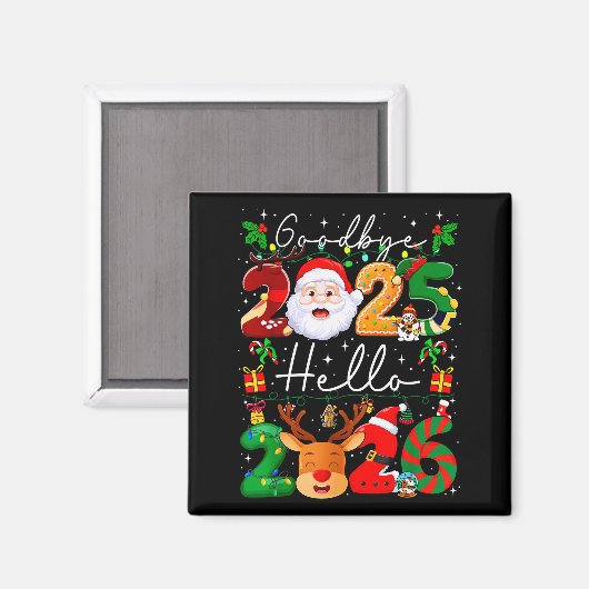 Aimant Goodbye 2025 Hello 2026 Happy New Year's Eve Chris (Recto/Verso)