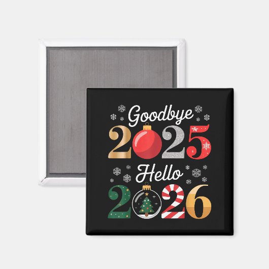 Aimant Goodbye 2025 Hello 2026 Happy New Year's Eve Chris (Recto/Verso)