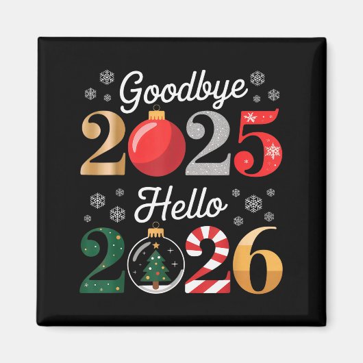 Aimant Goodbye 2025 Hello 2026 Happy New Year's Eve Chris (Devant)
