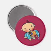 Aimant Goodnight Kisses Adorable Chiot en Pyjama Bleu (Recto/Verso)