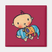 Aimant Goodnight Kisses Adorable Chiot en Pyjama Bleu (Devant)