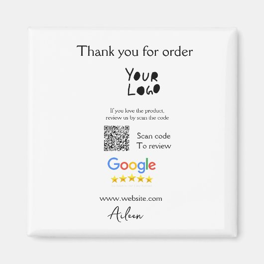 Aimant Google examen logo entreprise site Web scanner cod (Devant)