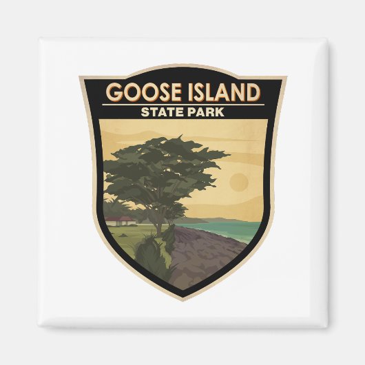 Aimant Goose Island State Park Texas Vintage (Devant)