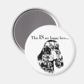 Aimant Gordon Setter Happy Face (Recto/Verso)
