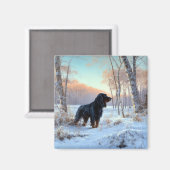 Aimant Gordon Setter Vive la neige Noël (Recto/Verso)