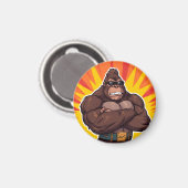 Aimant Gorilla Bodybuilder Weight Lifter Pop Art Cartoon (Recto/Verso)