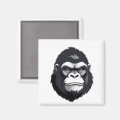 Aimant Gorilla Vector Art Animal Moderne Graphique Urbain (Recto/Verso)