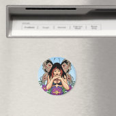 Aimant Goth Fairy with Flowers, Butterfly Wings par Al Ri (In Situ (Lave-vaisselle))