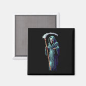 Aimant Goth Gamer 8 Bit Pixel Art Jeu Vidéo Faucheuse  (Recto/Verso)