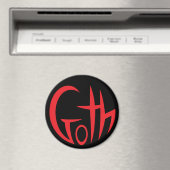 Aimant Goth (Lettres Pointées) (Rouge) (In Situ (Lave-vaisselle))