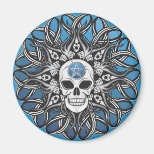Aimant Goth Skull - Bleu