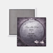 Aimant Gothique Araigné Crâne pourpre Enregistrer La Date (Recto/Verso)