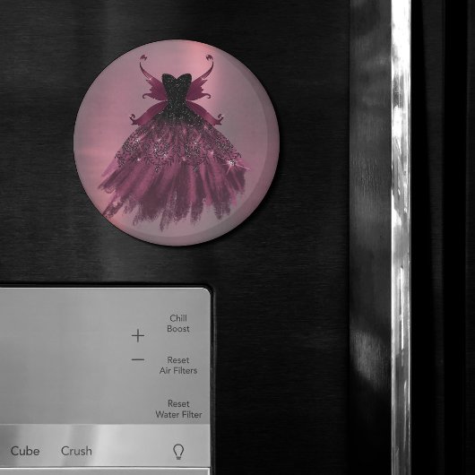 Aimant Gothique Fairy Fuchsia Gown | Punk Rock rose Magen