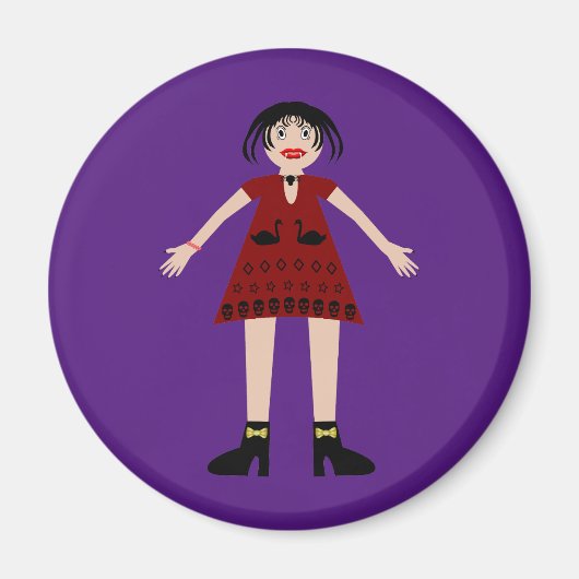 Aimant Gothique Halloween Vampire Lady (Devant)