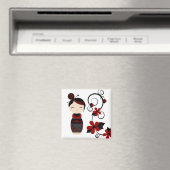 Aimant Gothique Kokeshi et l'aimant des fleurs (In Situ (Lave-vaisselle))