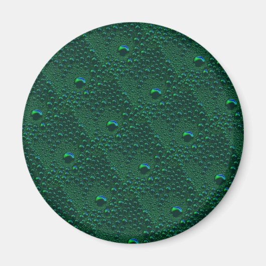 Aimant Gouttes d'eau sur métal vert (Devant)