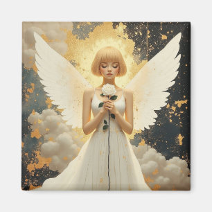 Aimant Grâce Céleste Joli Ange et Rose
