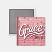 Aimant Grace est Extraordinaire mur en brique rose (Recto/Verso)