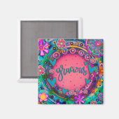 Aimant Gracieux Plutôt Amusant Floral Moderne Inspirivé (Recto/Verso)