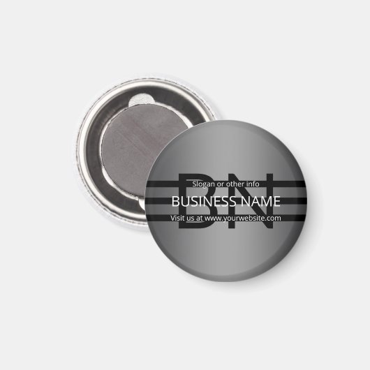 Aimant Gradient gris moderne et bandes noires horizontale (Recto/Verso)