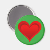 Aimant Gradients RED LOVE HEART + votre backgr. & idées (Recto/Verso)