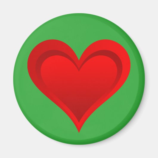 Aimant Gradients RED LOVE HEART + votre backgr. & idées (Devant)