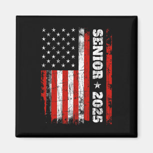 Aimant Graduation 2025 Shirt Design avec nous Drapeau Sen