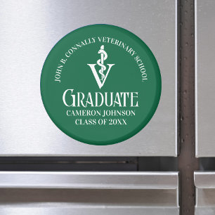 Aimant Graduation à l'école vétérinaire verte personnalis