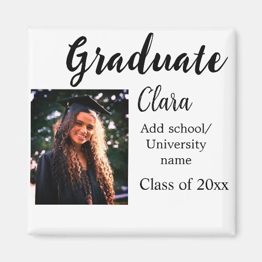 Aimant Graduation ajouter nom classe de 20xx félicitation (Devant)