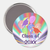 Aimant Graduation Célébration Casquettes et ballons Magne (Recto/Verso)