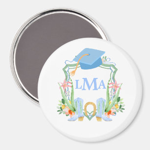 Aimant Graduation de Preppy Southern Cowgirl Monogram