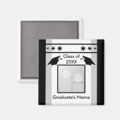 Aimant Graduation en noir, blanc et gris (cadre photo) (Recto/Verso)