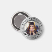 Aimant Graduation Photo Silver Tone Grad Classe Casquette (Recto/Verso)