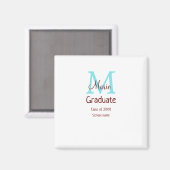 Aimant Gradué ajouter nom monogramme vert rose simple min (Recto/Verso)