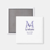 Aimant Gradué ajouter nom monogramme violet simple m mini (Recto/Verso)