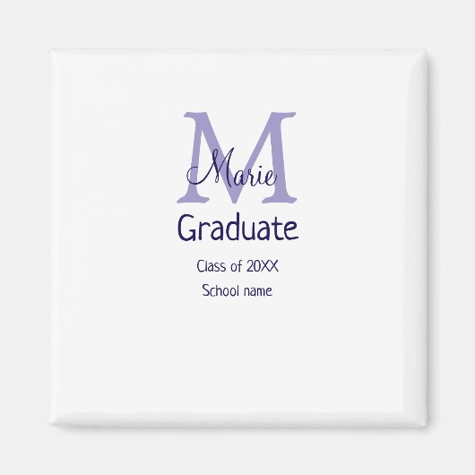 Aimant Gradué ajouter nom monogramme violet simple m mini (Devant)